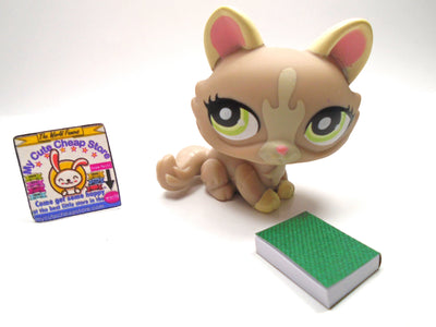 Littlest Pet Shop Crouching cat #1370 with accessories - My Cute Cheap Store