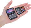 Miniature 1:12 Metal Simulation Laptop Tablet Smart Phone Miniatures Play Set (Black 3Pcs)