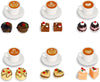 24 Pcs Miniature Food 1:12 Miniature Coffee Mugs Cakes Desserts Snacks