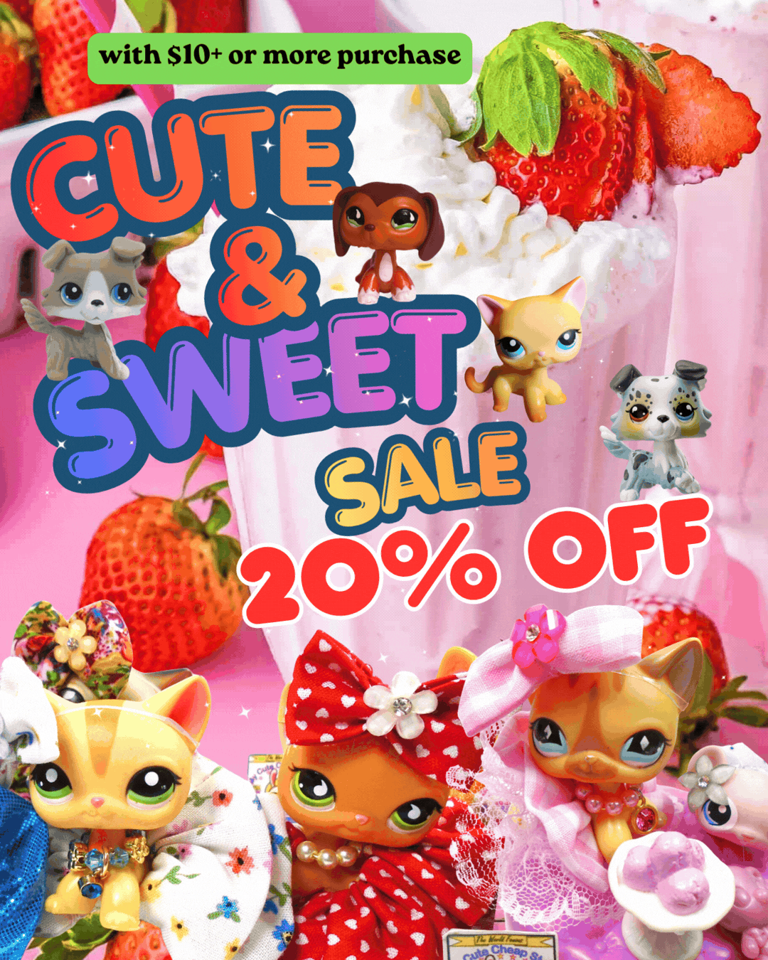 Littlest Pet Shop lot of 10 Mixed Random accessories– My Cute