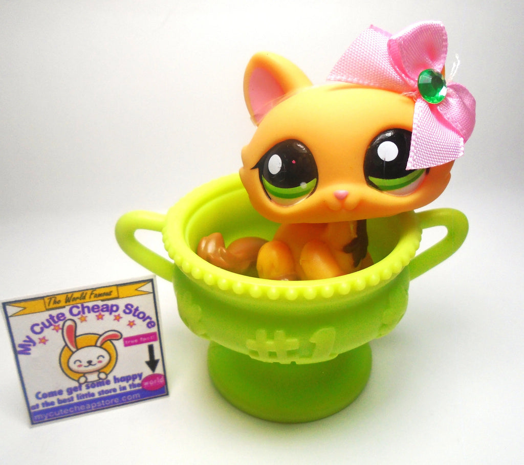 Littlest Pet Shop Crouching cat #1669 with accessories My Cute Cheap Store