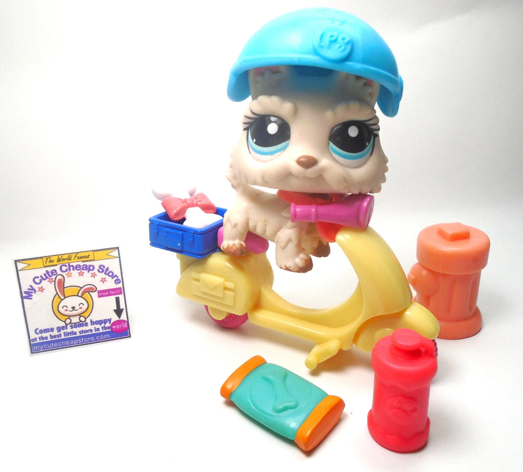Littlest Pet Shop Westie Highland dog # 2059 with cute accessories My Cute Cheap Store