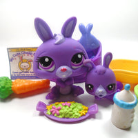 Littlest Pet Shop Mommy and Baby Bunny # 3591 #3292 with cute accessories My Cute Cheap Store