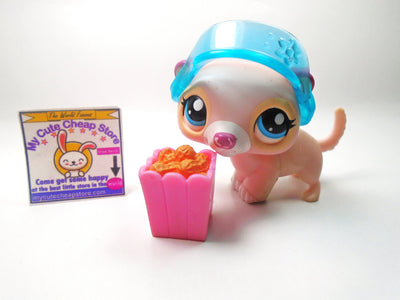 Littlest Pet Shop Pink Ferret #1624 with accessories My Cute Cheap Store