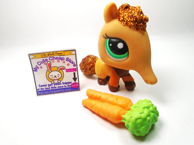 Littlest Pet Shop Glitter Anteater #2133 with carrots My Cute Cheap Store