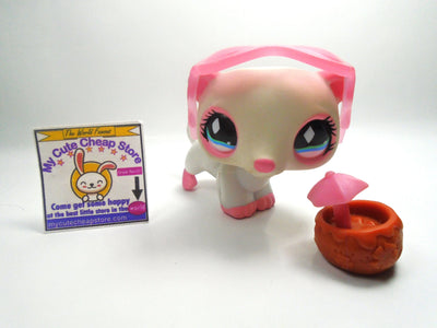 Littlest Pet Shop white Ferret #520 with accessories My Cute Cheap Store