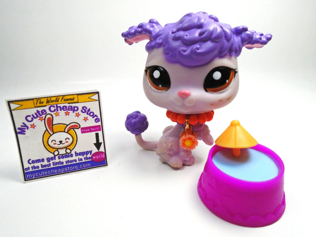 Littlest Pet Shop Purple Poodle 1694 with accessories My Cute Cheap Store