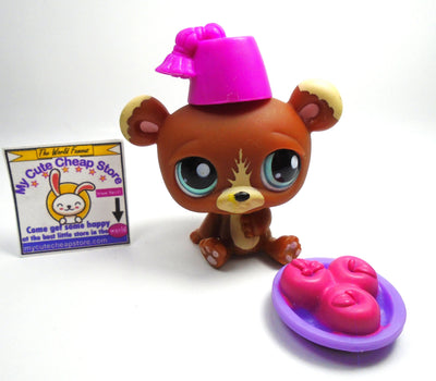 Littlest Pet Shop Brown Bear #1075 with accessories My Cute Cheap Store