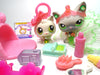 Littlest Pet Shop short hair cat #125 and kitten #100 with cute accessories My Cute Cheap Store