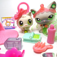 Littlest Pet Shop short hair cat #125 and kitten #100 with cute accessories My Cute Cheap Store