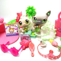 Littlest Pet Shop short hair cat #125 and kitten #100 with cute accessories My Cute Cheap Store