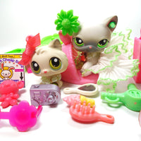 Littlest Pet Shop short hair cat #125 and kitten #100 with cute accessories My Cute Cheap Store