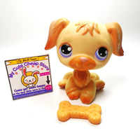 Littlest Pet Shop Golden Retriever dog #286 with a bone My Cute Cheap Store
