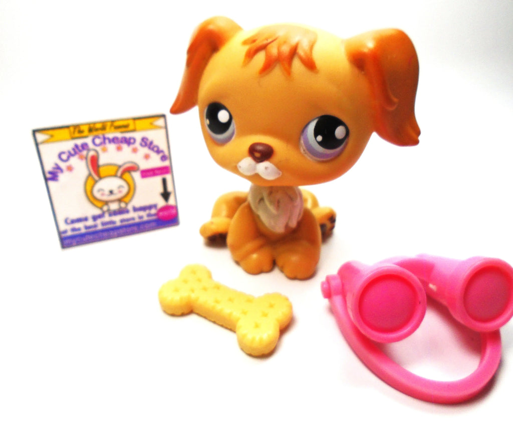 Littlest Pet Shop Golden Retriever dog #368 with accessories My Cute Cheap Store