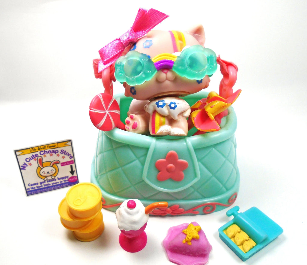 Littlest Pet Shop Postcard Persian cat #1436 with cute accessories My Cute Cheap Store