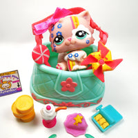 Littlest Pet Shop Postcard Persian cat #1436 with cute accessories My Cute Cheap Store