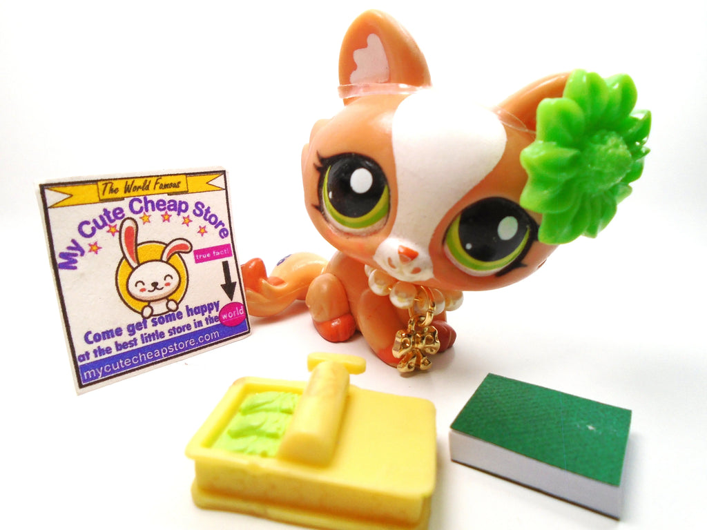Littlest Pet Shop Crouching cat #1868 with accessories My Cute Cheap Store