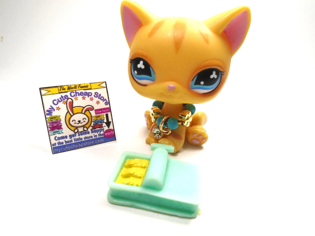 Littlest Pet Shop Pink heart diary sitting cat  with accessories