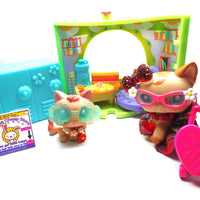 Littlest Pet Shop short hair cat #1024 and kitten #1818 with cute school accessories My Cute Cheap Store