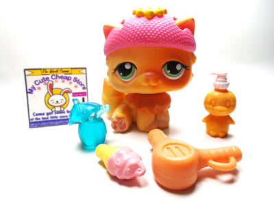 Littlest Pet Shop Persian cat #217 with cute accessories My Cute Cheap Store