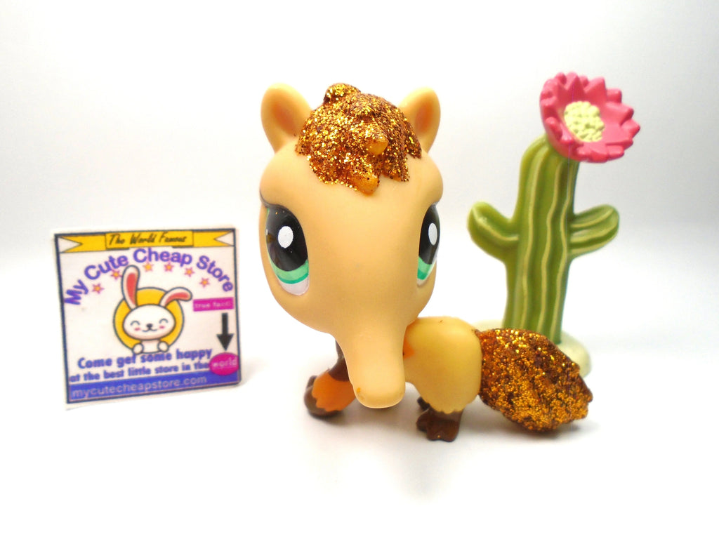 Littlest Pet Shop Glitter Anteater #2133 with a cactus My Cute Cheap Store