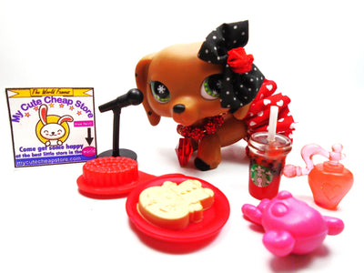 Littlest Pet Shop Monopoly Dachshund with cute accessories My Cute Cheap Store