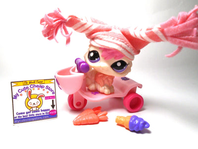 Littlest Pet Shop Angora Bunny #1894 with cute accessories My Cute Cheap Store