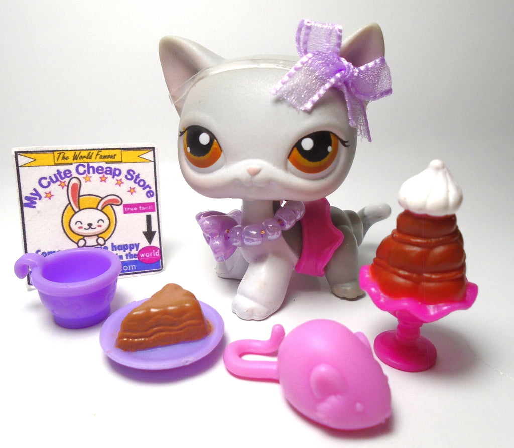 Littlest Pet Shop short hair cat #138 with cute accessories My Cute Cheap Store