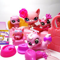 Littlest Pet Shop Rare Pink Sitting cat #2593 with unique and cute accessories plus minis My Cute Cheap Store