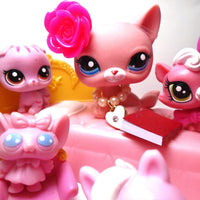 Littlest Pet Shop Rare Pink Sitting cat #2593 with unique and cute accessories plus minis My Cute Cheap Store