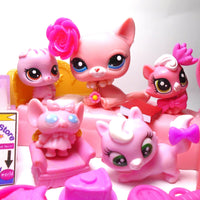 Littlest Pet Shop Rare Pink Sitting cat #2593 with unique and cute accessories plus minis My Cute Cheap Store