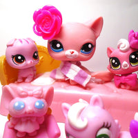 Littlest Pet Shop Rare Pink Sitting cat #2593 with unique and cute accessories plus minis My Cute Cheap Store