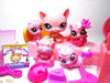 Littlest Pet Shop Rare Pink Sitting cat #2593 with unique and cute accessories plus minis My Cute Cheap Store