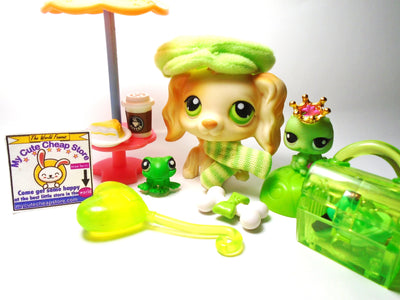 Littlest Pet Shop Cocker Spaniel #347 with cute accessories My Cute Cheap Store