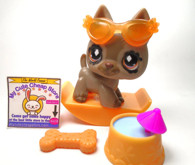 Littlest Pet Shop German Shepard #491 with accessories My Cute Cheap Store