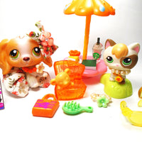 Littlest Pet Shop Cocker Spaniel #79 with kitten #1461 and unique accessories My Cute Cheap Store