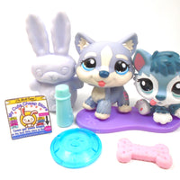Littlest Pet Shop Mommy and baby Husky #1684#2036 with accessories