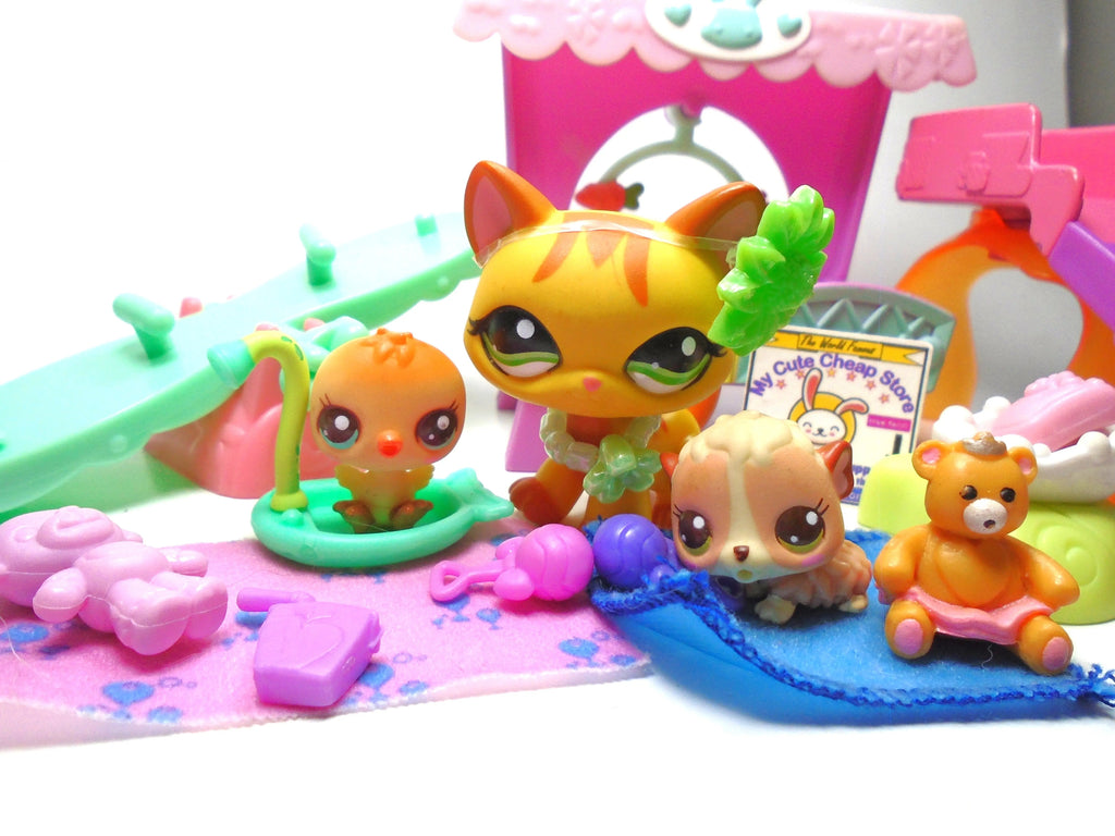 Littlest Pet Shop walking cat #1137 and Cutest Babies with accessories My Cute Cheap Store