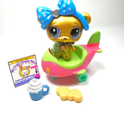 Littlest Pet Shop Gold Bear #230 G7 / Series 4 with accessories My Cute Cheap Store