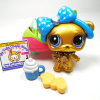Littlest Pet Shop Gold Bear #230 G7 / Series 4 with accessories My Cute Cheap Store
