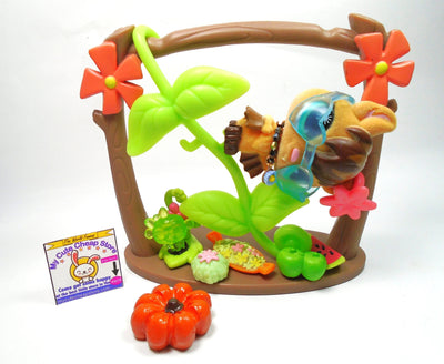 Littlest Pet Shop flocked fuzzy Bat #820 with rare Tensie Monkey and accessories My Cute Cheap Store