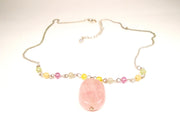 Pre-Owned Cute Rose Quartz Necklace - My Cute Cheap Store
