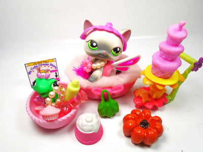 Littlest Pet Shop short hair cat #125 and fairy #2797 with cute accessories My Cute Cheap Store