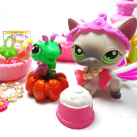 Littlest Pet Shop short hair cat #125 and fairy #2797 with cute accessories My Cute Cheap Store