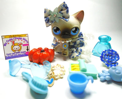 Littlest Pet Shop Siamese Cat #5 with unique and cute accessories My Cute Cheap Store
