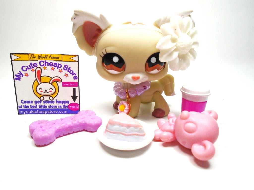 Littlest Pet Shop Chihuahua dog #1199 with cute accessories My Cute Cheap Store
