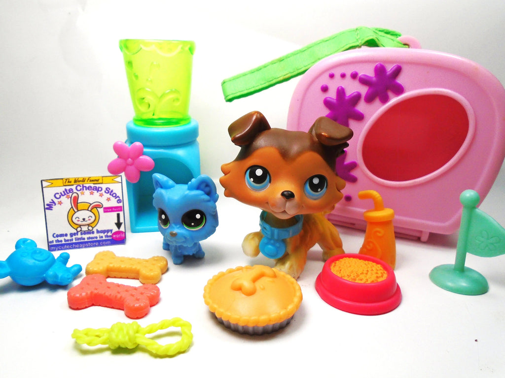 Littlest Pet Shop Collie #58 "Sage" with cute accessories My Cute Cheap Store