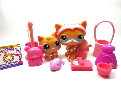 Littlest Pet Shop short hair cat #71 and kitten #47 with cute accessories My Cute Cheap Store