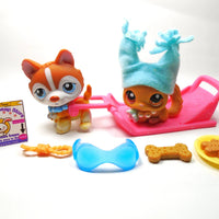 Littlest Pet Shop Husky #341 and Chinchilla #340 with accessories My Cute Cheap Store