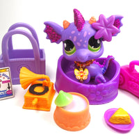Littlest Pet Shop Pink Dragon #2660 with cute accessories